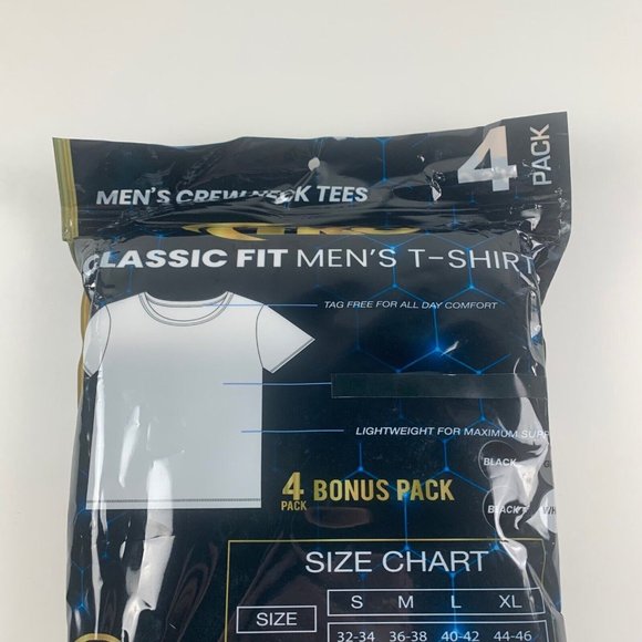 TKO Men's Classic Fit T-Shirt 4-Pack Crew Neck Tees BLK/GRY/WHT Size S NWT 8287 - Picture 5 of 8